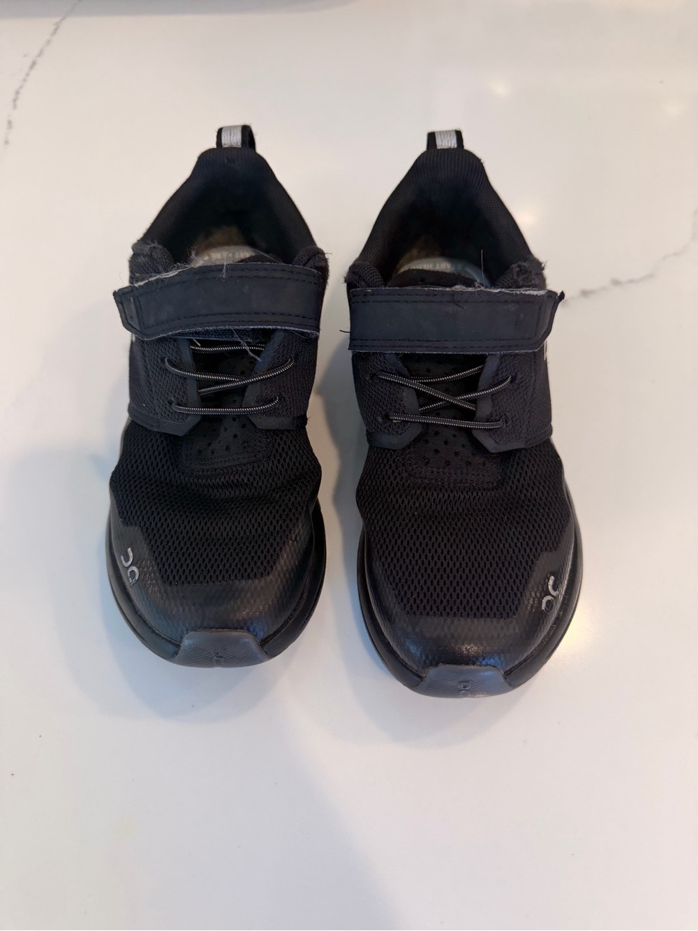 On Running Kids Black Velcro Athletic Sneakers